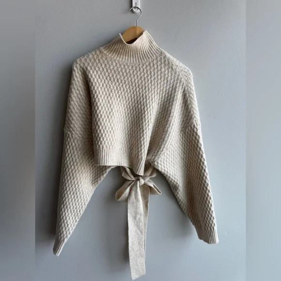 Zara Open Back Knit Mock Neck Sweater - Picture 3 of 7
